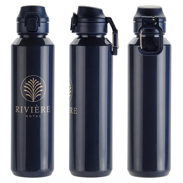 Medium Navy Blue color option for Switchback 27 Oz Rpet Bottle With Snap Top Lid & Carabiner