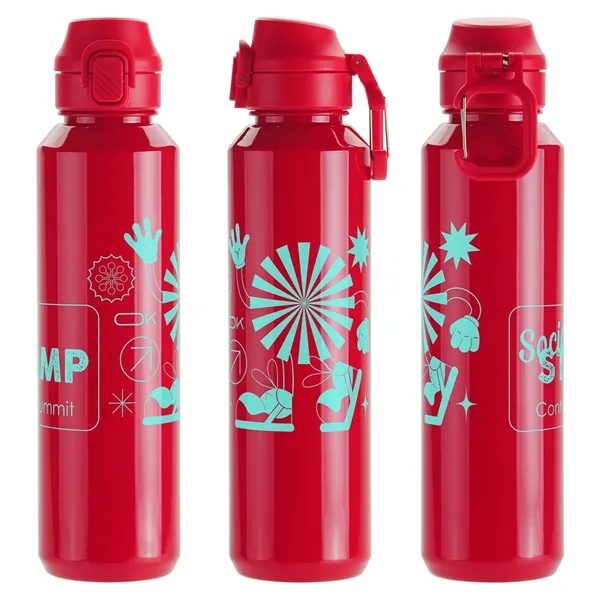 Medium Red color option for Switchback 27 Oz Rpet Bottle With Snap Top Lid & Carabiner