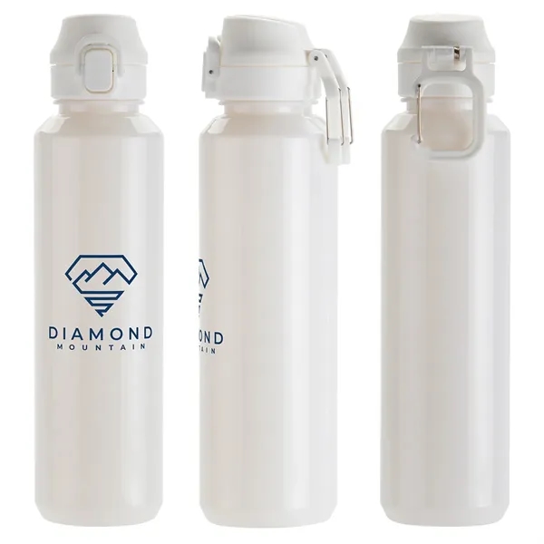 Medium White color option for Switchback 27 Oz Rpet Bottle With Snap Top Lid & Carabiner