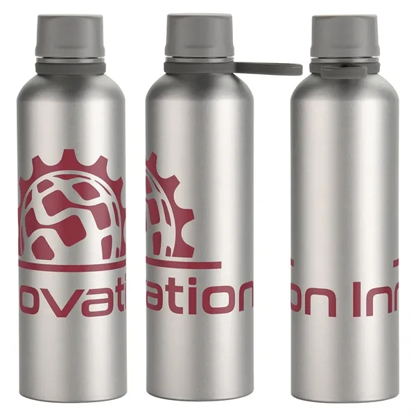 Medium Silver color option for Avento 25 Oz Recycled Aluminum Bottle With Silicone Loop