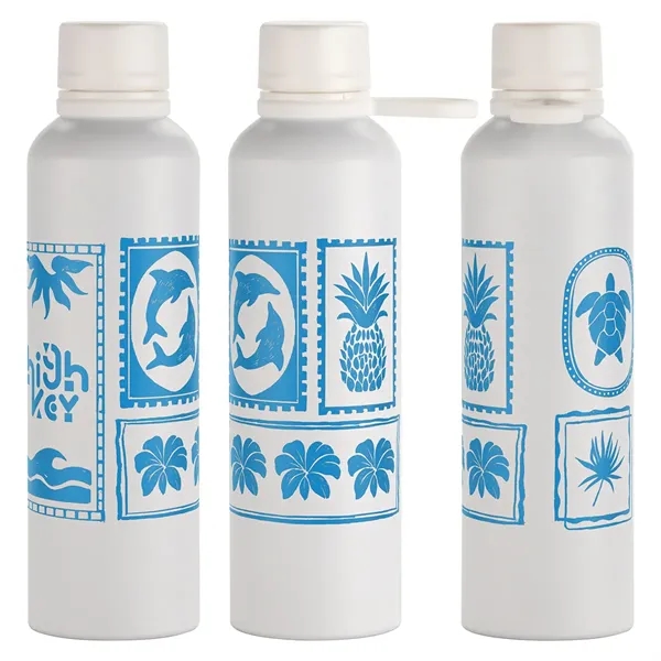 Medium White color option for Avento 25 Oz Recycled Aluminum Bottle With Silicone Loop