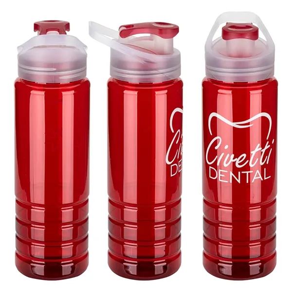 Translucent Red color option for Breakaway 26 Oz Rpet Sports Bottle With Flip Top Spout