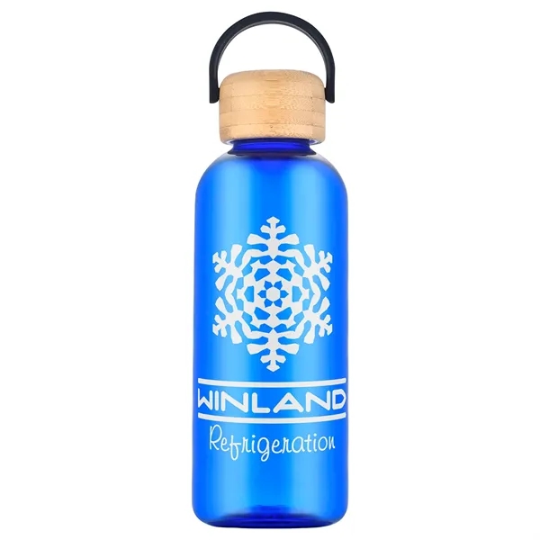 Translucent Blue color option for Sanzio 21 Oz Rpet Bottle With Bamboo Lid