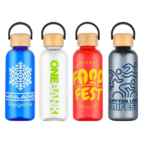 Main photo of Sanzio 21 Oz Rpet Bottle With Bamboo Lid