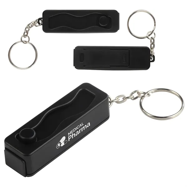 Medium Black color option for Contour Phone Stand Key Chain With Finger Fidget