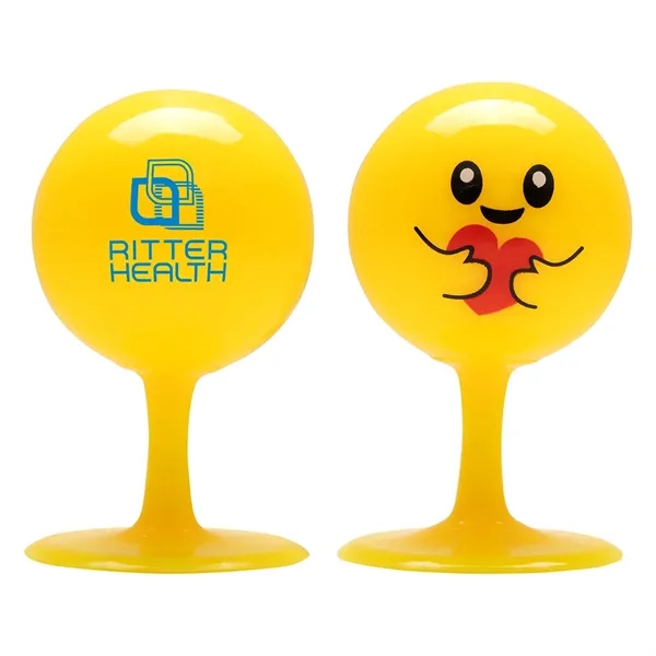 Yellow/Hug color option for Emoji Bopper Desk Ball With Suction Cup