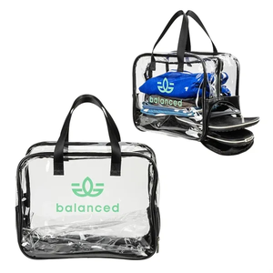 Photo of Gem Clear Pvc Zippered Bag With Easy Access Shoe Compartment