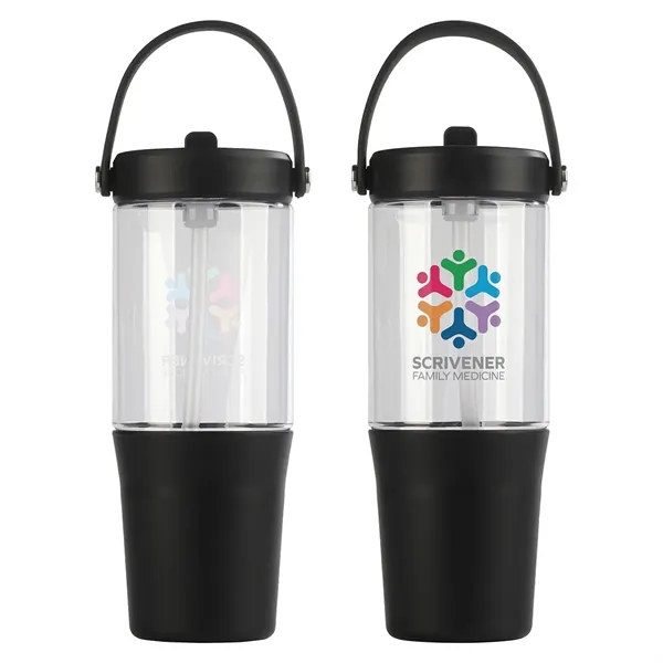 Medium Black color option for Harbor 40 Oz Recycled Tumbler With Straw