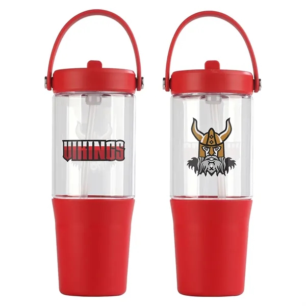 Medium Red color option for Harbor 40 Oz Recycled Tumbler With Straw