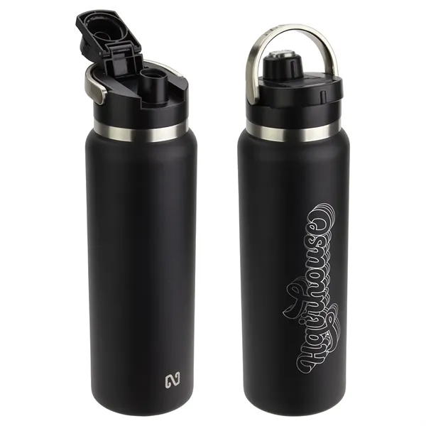 Medium Black color option for Nayad® Traveler 40 Oz Stainless Double Wall Bottle With Twi