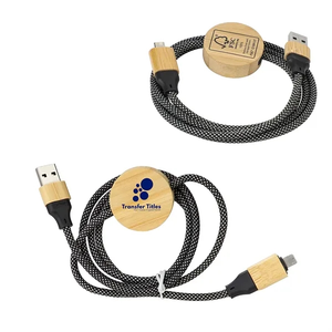 Photo of Bolt 4 In 1 39  Bamboo And Rpet 100 W Charging & Data Cable