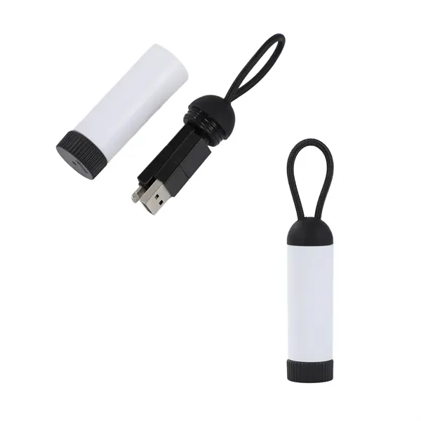 Medium White color option for Cask Portable Charging Cable With Spinner