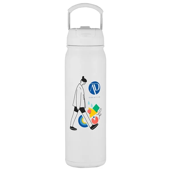 Medium White color option for Tuscany 24 Oz Eco Friendly 2 In 1 Vacuum Insulated Bottle