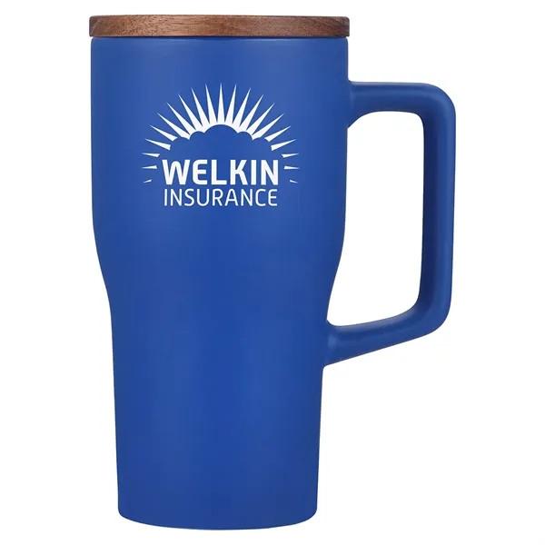 Medium Blue color option for Element 18 Oz Ceramic Mug W/ Wood Lid