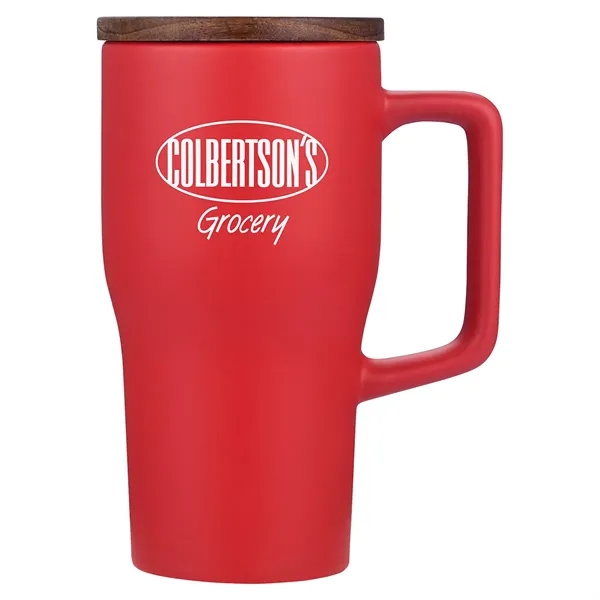 Medium Red color option for Element 18 Oz Ceramic Mug W/ Wood Lid