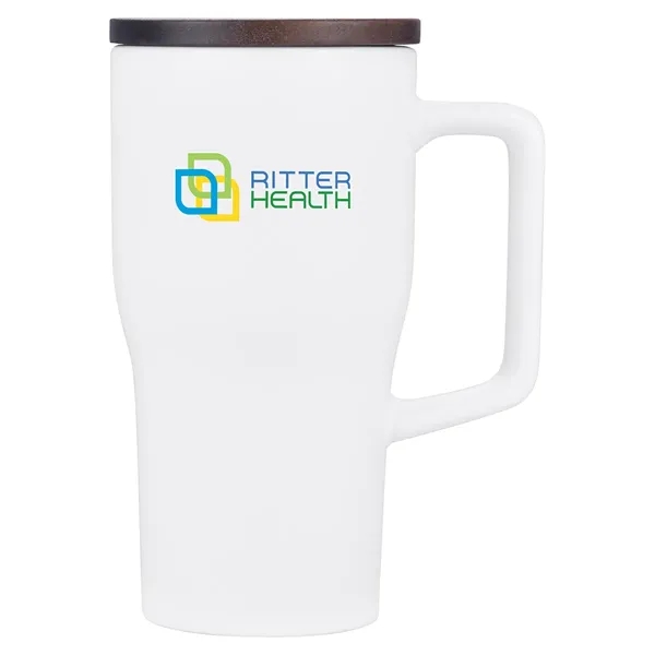 Medium White color option for Element 18 Oz Ceramic Mug W/ Wood Lid