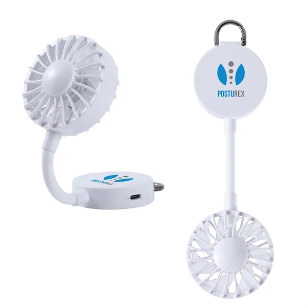Medium White color option for Cool Clip Rechargeable Portable Fan With Magnet Base