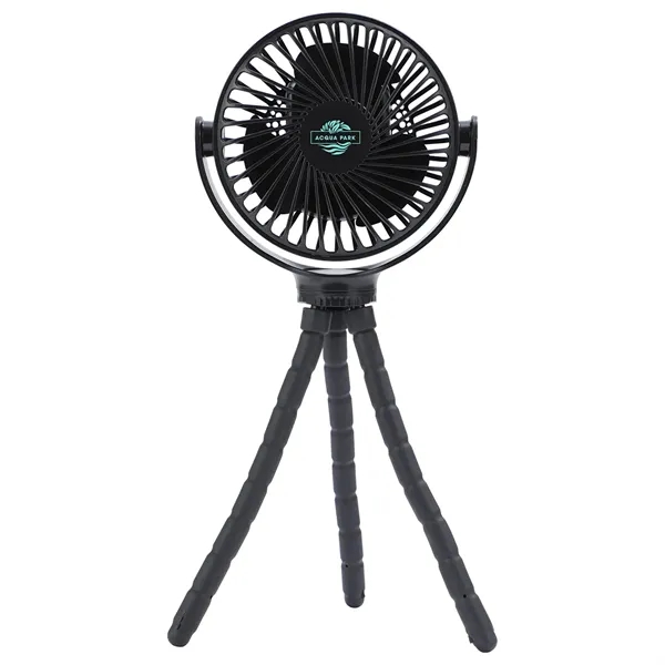 Medium Black color option for Twisty Rechargeable Portable Fan With Bendable Tripod Feet