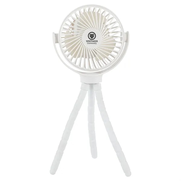 Medium White color option for Twisty Rechargeable Portable Fan With Bendable Tripod Feet