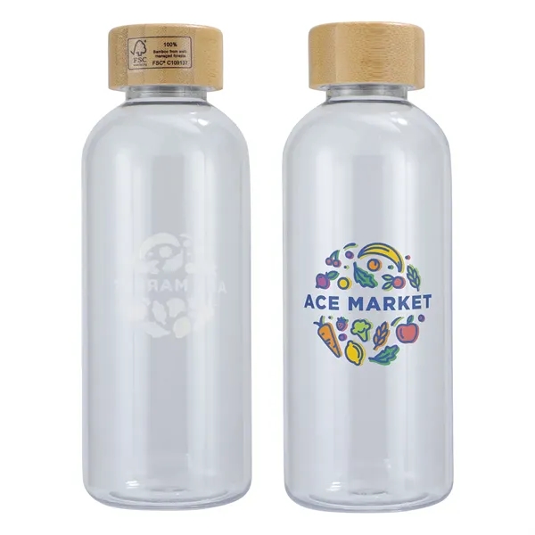 Clear color option for Vida 22 Oz Rpet Reusable Sports Bottle W/ Bamboo Lid