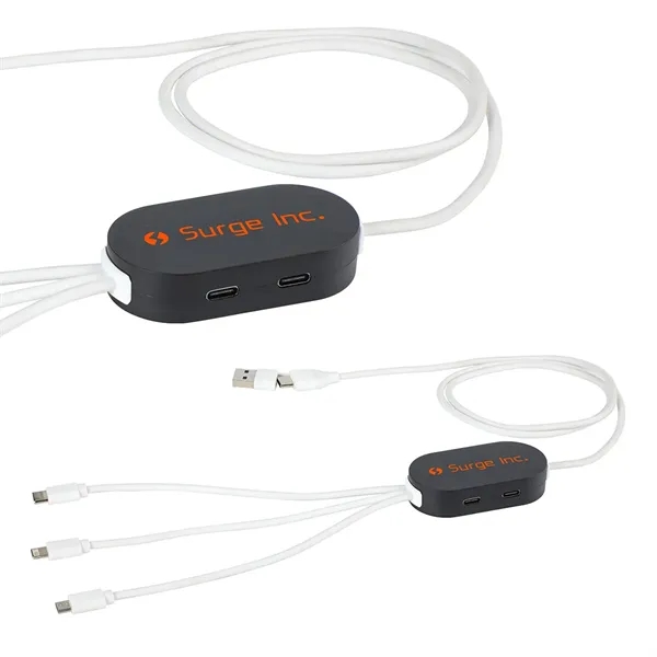 Medium Black color option for Triumph 3 In 1 Charging Cable With 4 Port Usb Hub And Recycl
