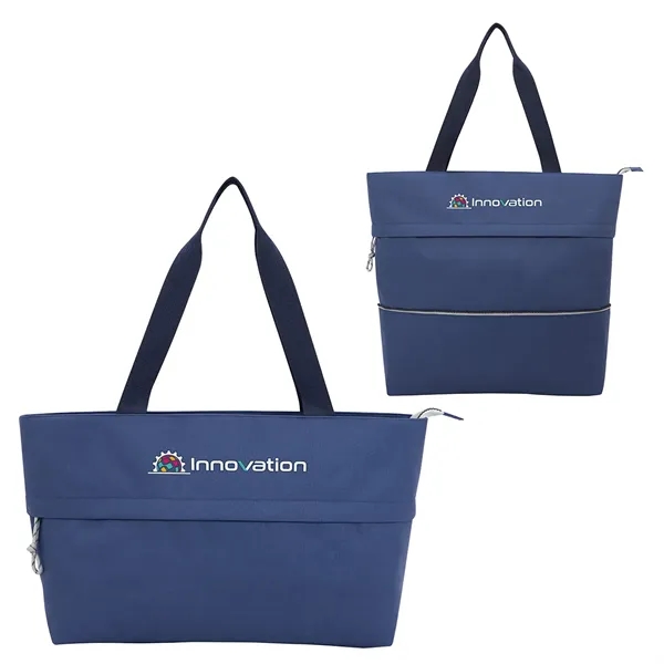 Medium Navy Blue color option for Rio Extendable Polyester Zippered Tote