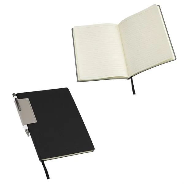 Medium Black color option for Charter Textured Softcover Journal With Pen