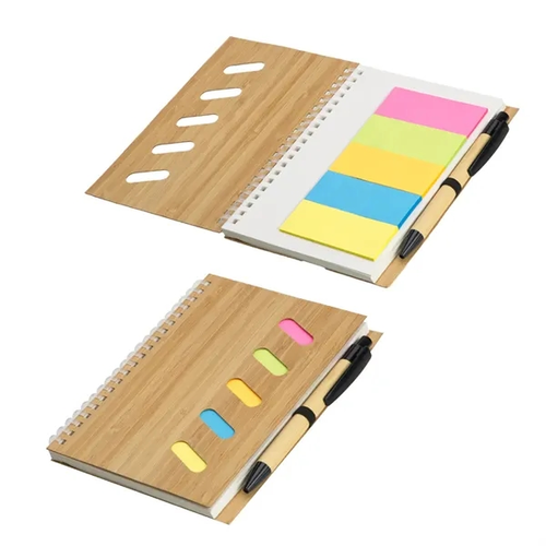 Photo of Bamboo Soft Spiral Notebook With Sticky Notes