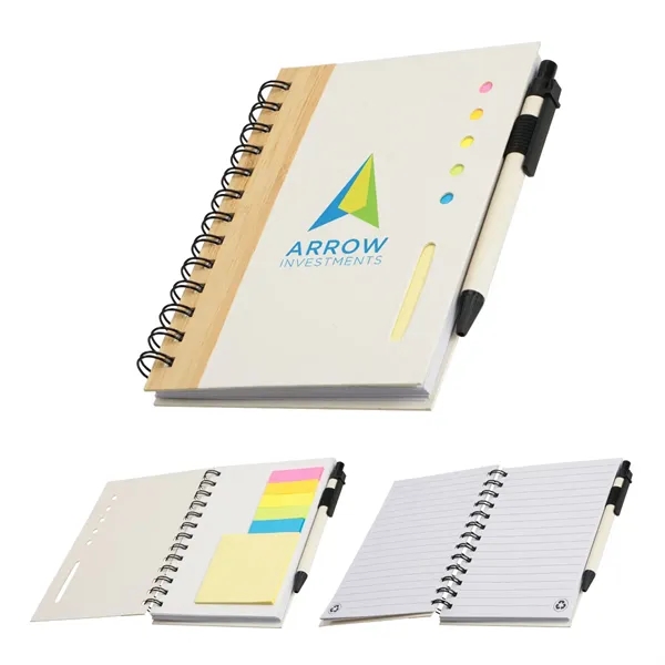 Medium Black color option for Camber Spiral Notebook With Colorful Sticky Notes & Pen