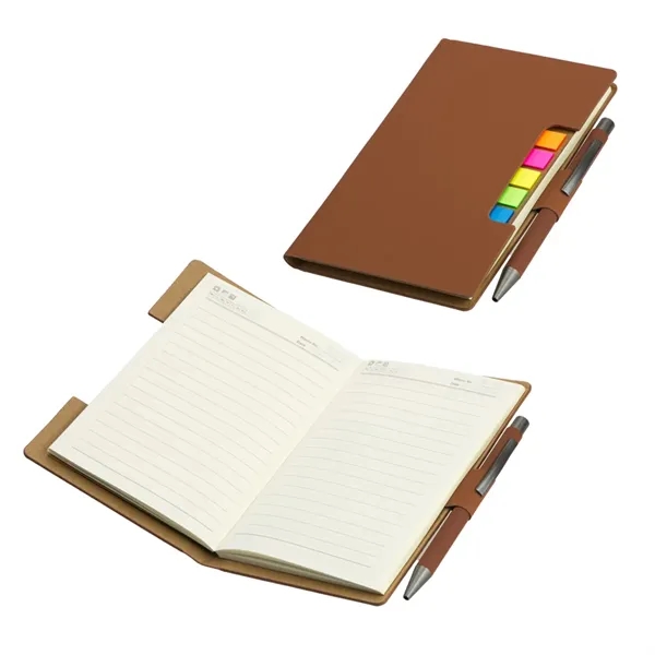 Medium Brown color option for Alliance Hardcover Journal With Sticky Flags & Pen