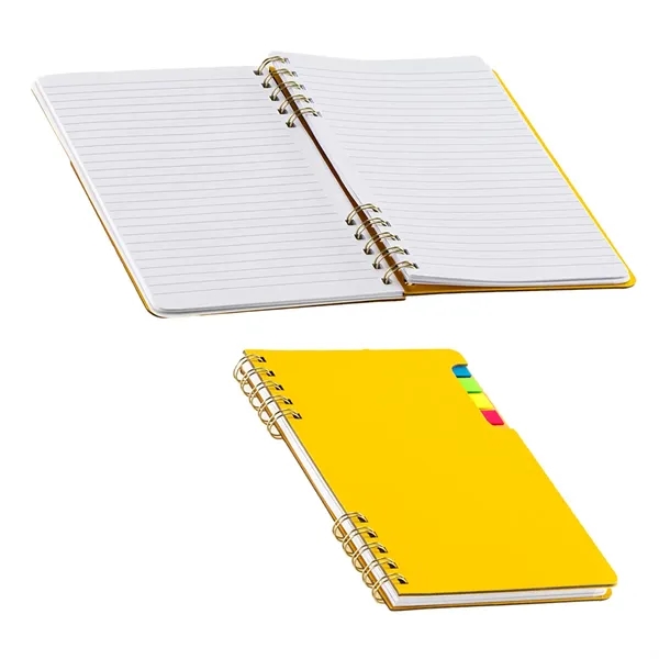 Medium Yellow color option for Praxis Recycled Spiral Notebook With Sticky Flags