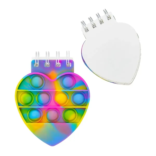 Medium Rainbow color option for Heart Push Pop Spiral Notebook