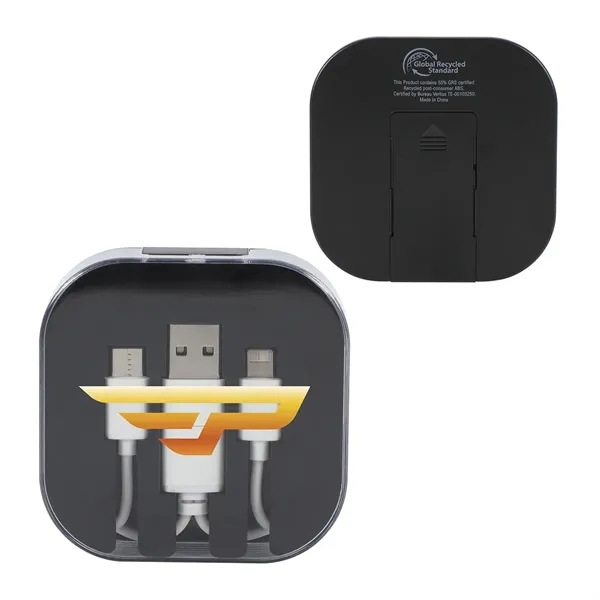 Medium Black color option for Tetra 4 In 1 Charging Cable With Recycled Abs Case & Built I