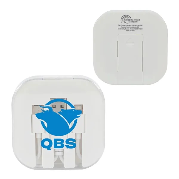 Medium White color option for Tetra 4 In 1 Charging Cable With Recycled Abs Case & Built I