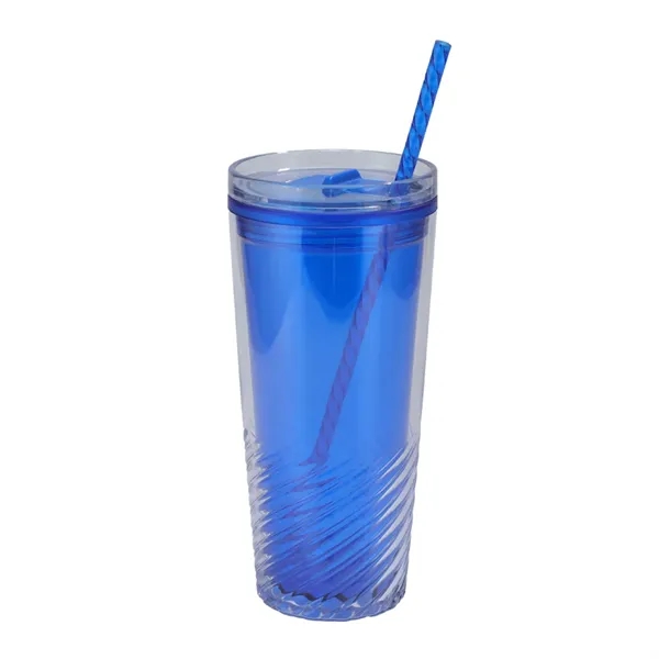 Medium Royal Blue color option for Clio 20 Oz Recycled Acrylic Straw Tumbler