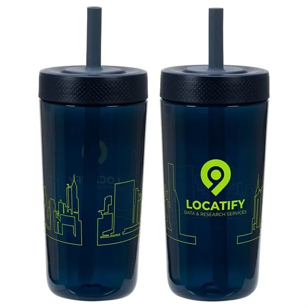 Medium Navy Blue color option for Havana 22 Oz Recycled Polypropylene Tumbler With Silicone St