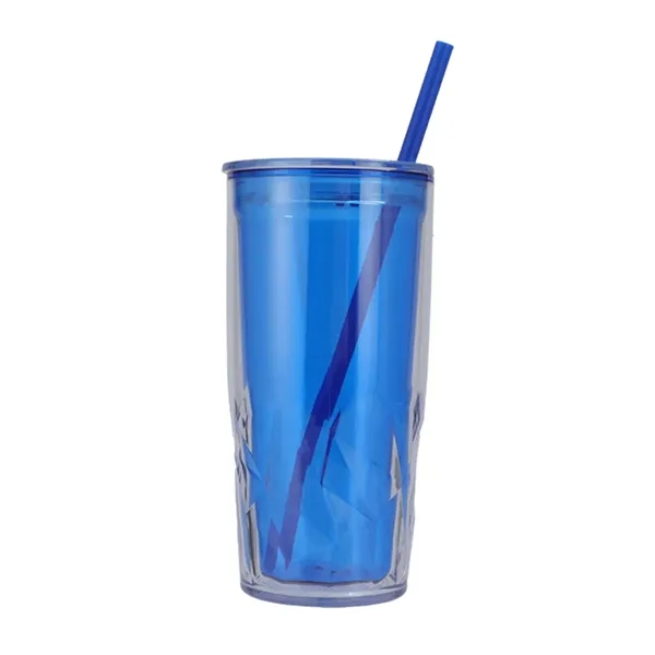 Medium Royal Blue color option for Luster 16 Oz Recycled Acrylic Straw Tumbler