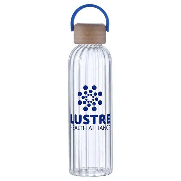 Medium Blue color option for Eos 21 Oz Glass Bottle W/ Bamboo Lid