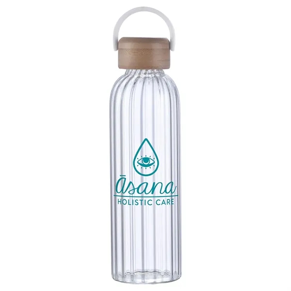 Medium White color option for Eos 21 Oz Glass Bottle W/ Bamboo Lid