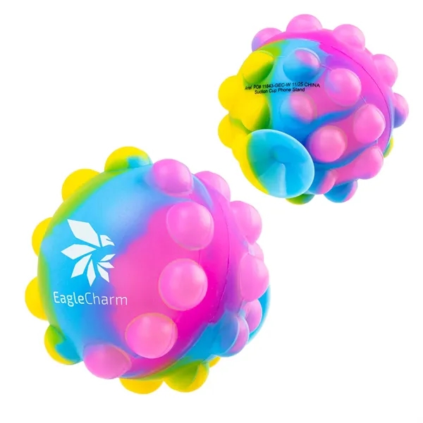 Rainbow color option for Push Pop Ball Suction Cup Phone Stand