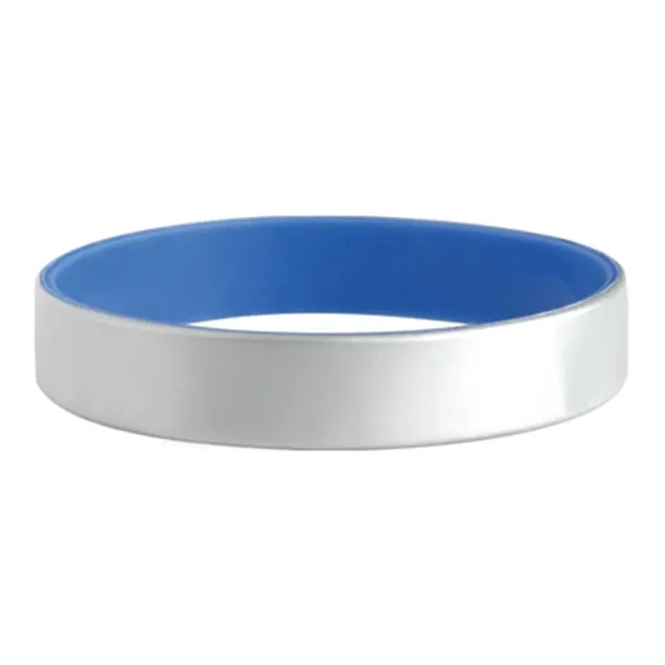 Blue color option for Silver Silicone Bracelets