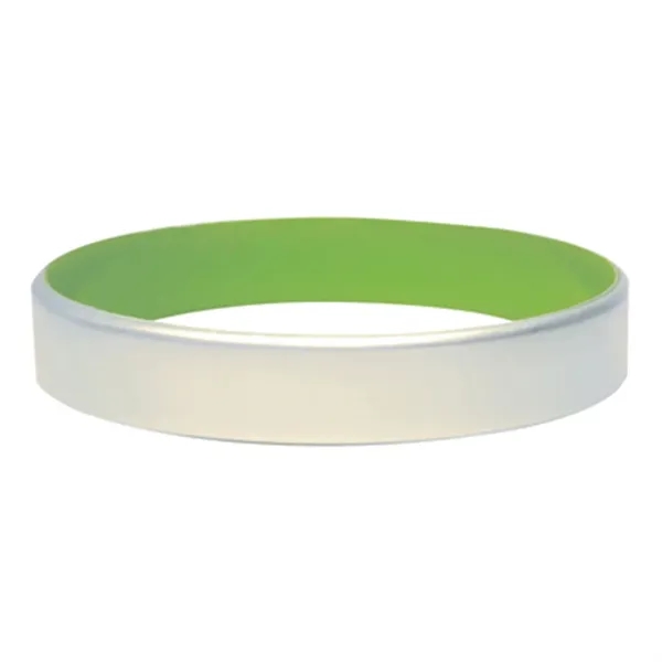 Neon Green color option for Silver Silicone Bracelets