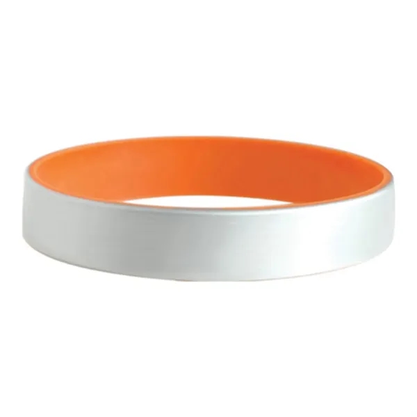 Orange color option for Silver Silicone Bracelets