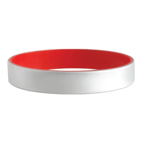Red color option for Silver Silicone Bracelets