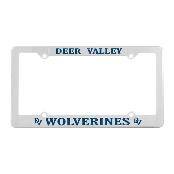 White color option for Garyline® Economy License Plate Frame