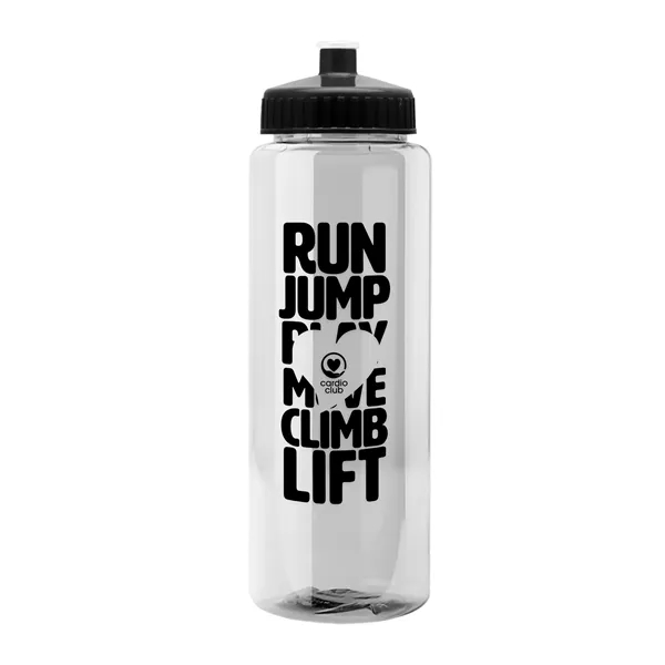 Clear color option for Garyline® Guzzler Bottle With Push Pull Lid   32 Oz.