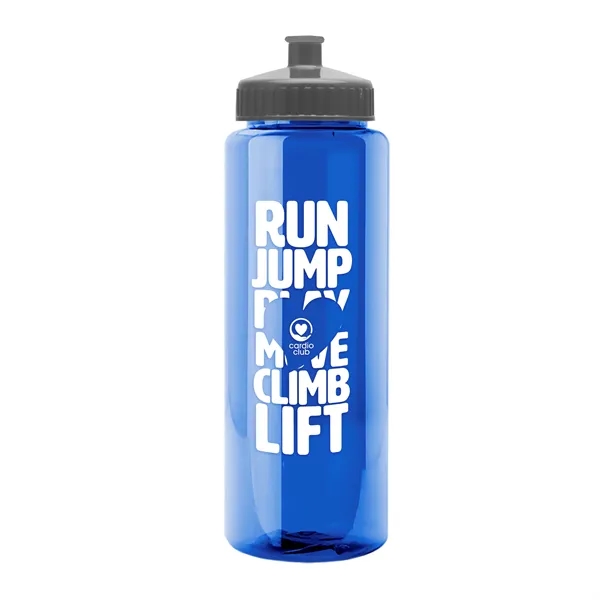Translucent Blue color option for Garyline® Guzzler Bottle With Push Pull Lid   32 Oz.