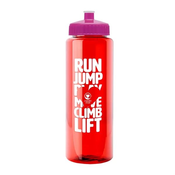 Translucent Red color option for Garyline® Guzzler Bottle With Push Pull Lid   32 Oz.