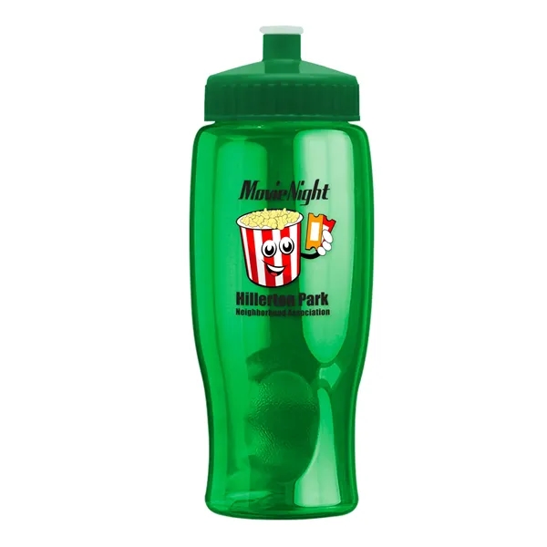 Translucent Green color option for Garyline® Poly+ Bottle With Push Pull Lid   27 Oz.