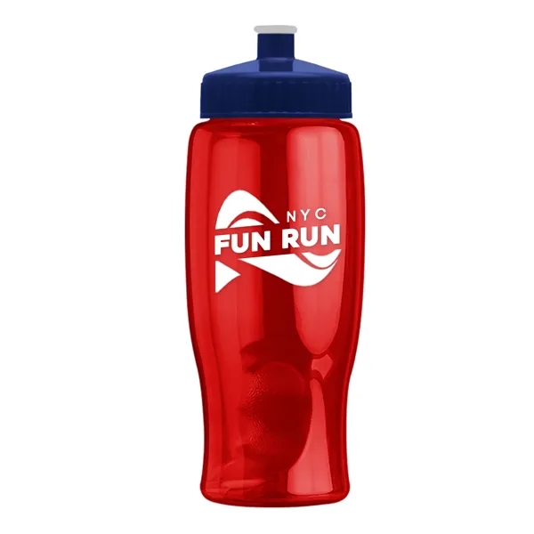 Translucent Red color option for Garyline® Poly+ Bottle With Push Pull Lid   27 Oz.